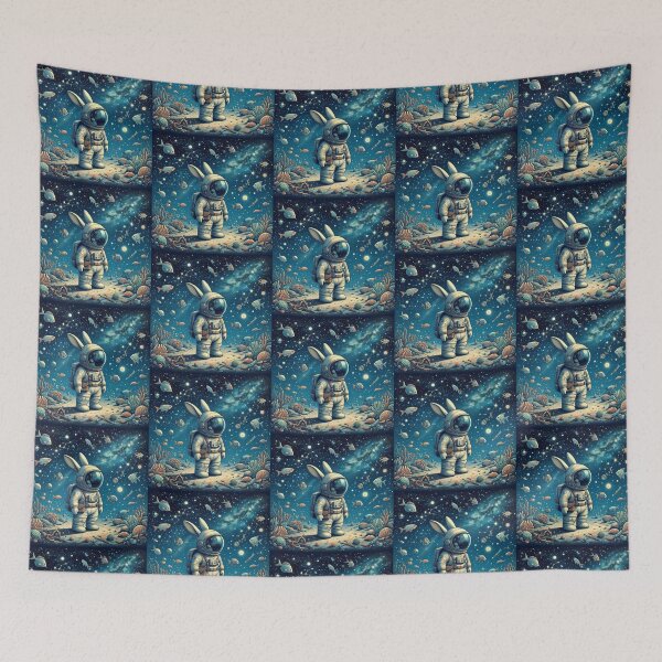 Item preview, Cosmic Rabbit Astronaut – Surreal Ocean Space Design designed and sold by Dogandesighn.