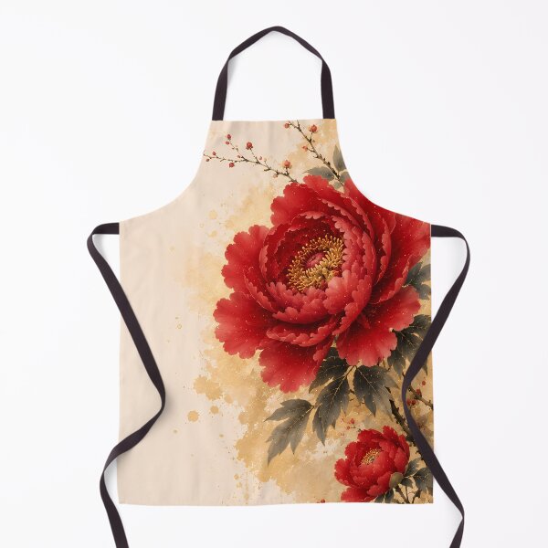 Item preview, Elegant Red Peony Chinese Ink Painting designed and sold by ManJiangHong.