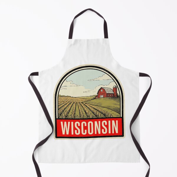 Item preview, Retro Wisconsin Farmland Red Barn Vintage Travel Badge designed and sold by Paper Drip.