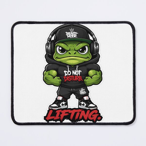 Item preview, Do Not Disturb Lifting Frog – Beast Mode Streetwear Cartoon Mascot designed and sold by Aesthicer.