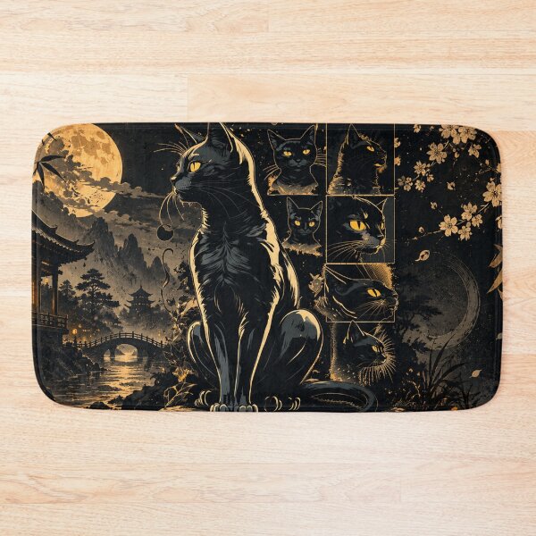 Item preview, Midnight Guardian Cat designed and sold by Fei Long Design Hub.