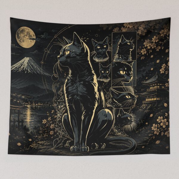 Item preview, Midnight Guardian Cat designed and sold by Fei Long Design Hub.