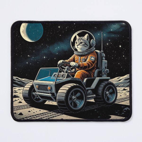 Item preview, Astronaut Cat on Lunar Rover – Cosmic Fantasy Design designed and sold by Dogandesighn.
