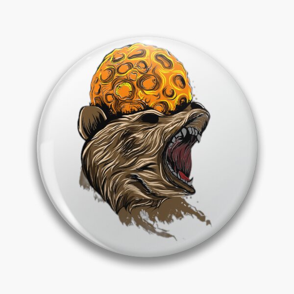 Item preview, Fierce Bear with Golden Moon Illustration designed and sold by DailyDoodlesBySumbul.