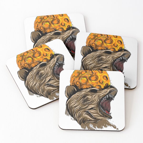 Item preview, Fierce Bear with Golden Moon Illustration designed and sold by DailyDoodlesBySumbul.