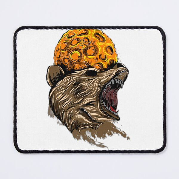 Item preview, Fierce Bear with Golden Moon Illustration designed and sold by DailyDoodlesBySumbul.