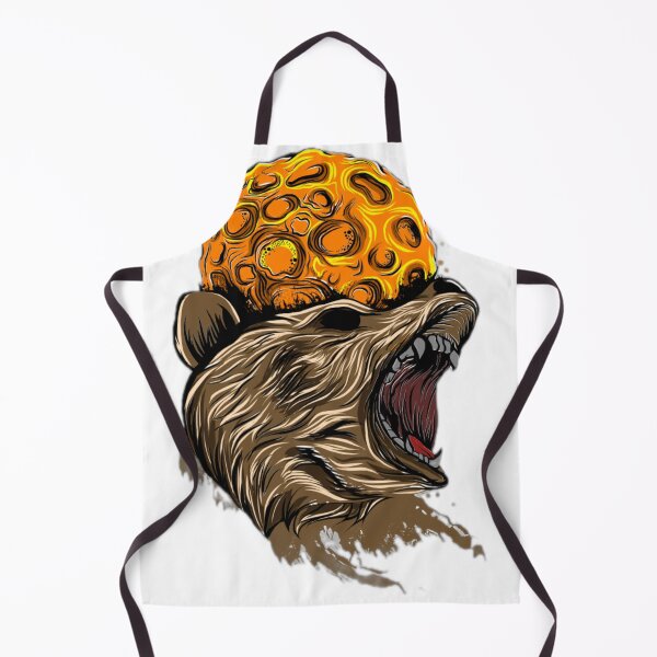 Item preview, Fierce Bear with Golden Moon Illustration designed and sold by DailyDoodlesBySumbul.