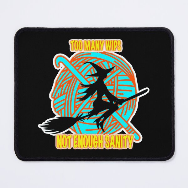 Item preview, Too Many WIPs Not Enough Sanity Crochet Witch Sticker designed and sold by ArtyWares.
