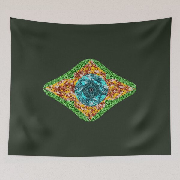 Item preview, Brasil de Palmas Hands - Abstract Geometric Kaleidoscope Print designed and sold by MAMA LXXVIII: Art by Marsailhe Milward.