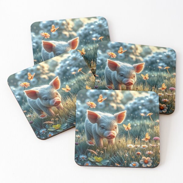 Item preview, Piglet in Flower Field Wall Art designed and sold by BeautifulVirtues.