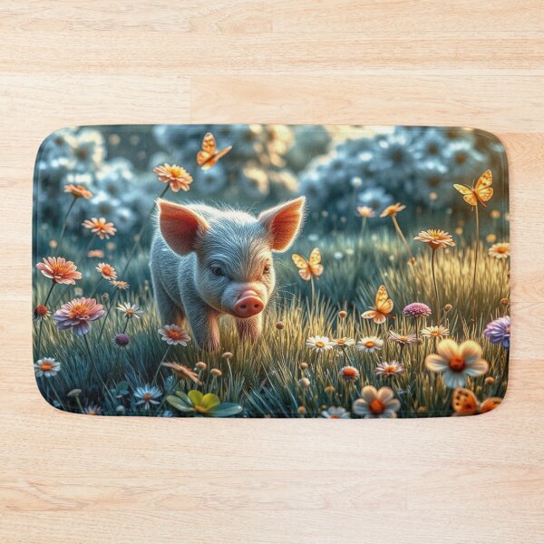 Item preview, Piglet in Flower Field Wall Art designed and sold by BeautifulVirtues.