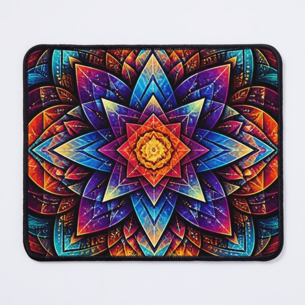 Item preview, Rainbow Geometric Mandala | Colourful Boho Sacred Geometry Art Print designed and sold by My Gluten Free Life UK.