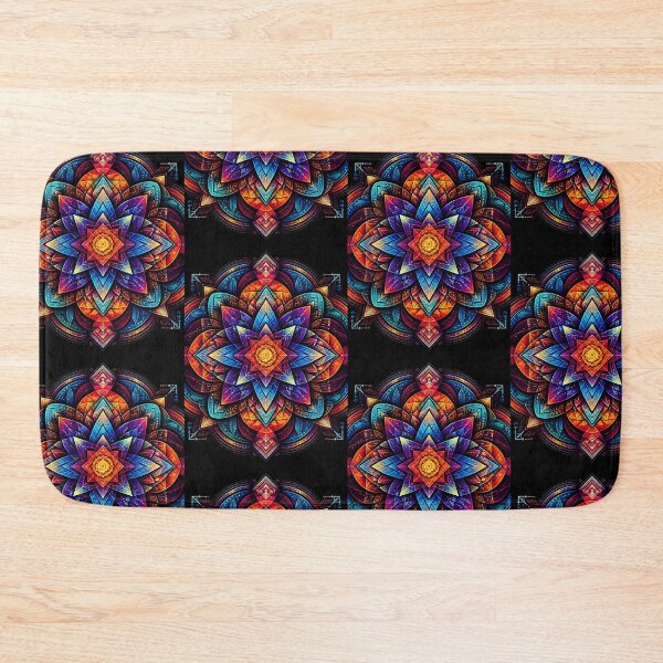 Item preview, Rainbow Geometric Mandala | Colourful Boho Sacred Geometry Art Print designed and sold by My Gluten Free Life UK.
