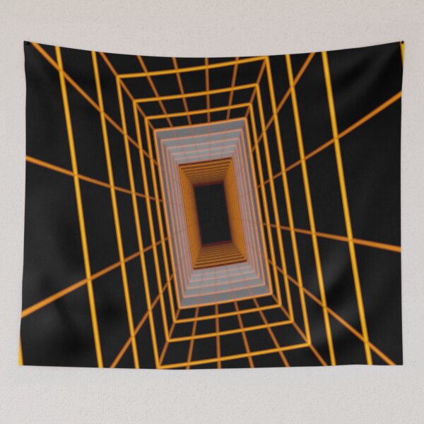 Item preview, Orange Rectangular Wireframe Tunnel with Cells designed and sold by Electric Shock!! Design.