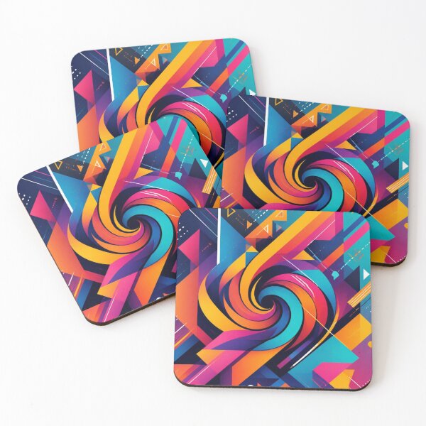 Item preview, Bold Geometric Swirl Abstract | Modern Colourful Graphic Wall Art designed and sold by My Gluten Free Life UK.