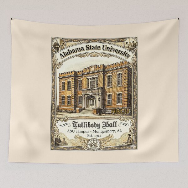 Item preview, Vintage Tullibody Hall Alabama State University Engraving designed and sold by EvergreenPark - Tee Studio.