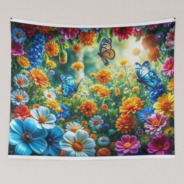 Item preview, Butterfly Flower Garden Wall Art designed and sold by BeautifulVirtues.