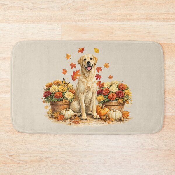 Item preview, Cute Autumn Yellow Labrador Pumpkin Patch designed and sold by tamdevo1.