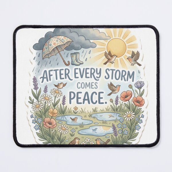 Item preview, After Every Storm Comes Peace Sticker | Motivational Quote Vinyl Sticker | Mental Health & Hope Affirmation | Inspirational Gift designed and sold by Softbear Atelier.