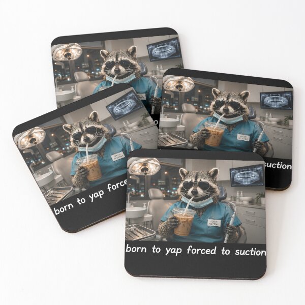Item preview, Born To Yap Forced To Suction Funny Raccoon Dental Assistant designed and sold by VGAfanatic.