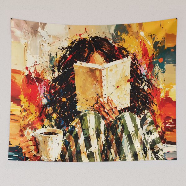 Item preview, Girl Reading Book Cozy Painting Art designed and sold by RamyGallery.