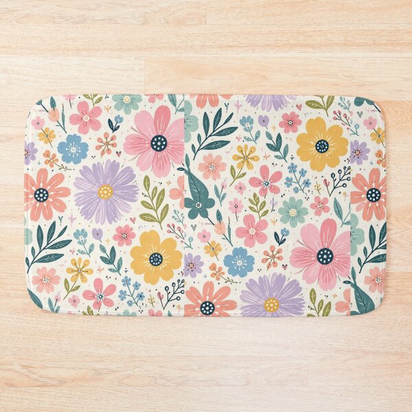Item preview, Pastel Folk Art Flowers | Cute Scandinavian Floral Pattern designed and sold by My Gluten Free Life UK.