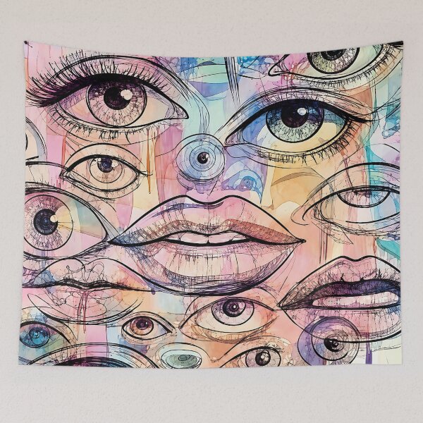 Item preview, Adversarial Watchers Surreal Eyes Abstract Perception AI Artwork designed and sold by AnnSign.