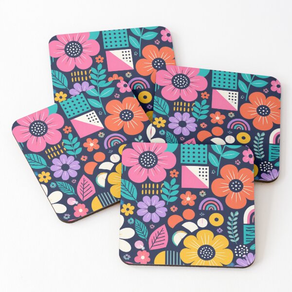 Item preview, Modern Floral Geometric Pattern | Colourful Scandinavian Style Design designed and sold by My Gluten Free Life UK.