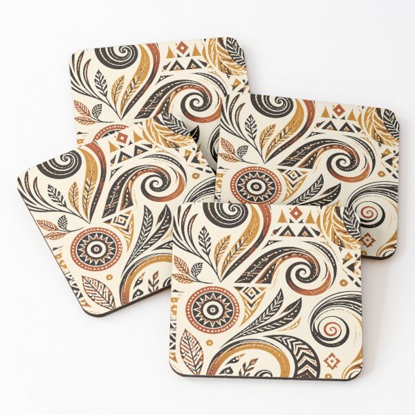 Item preview, Boho Tribal Paisley Pattern | Earth Tone Abstract Botanical Design designed and sold by My Gluten Free Life UK.