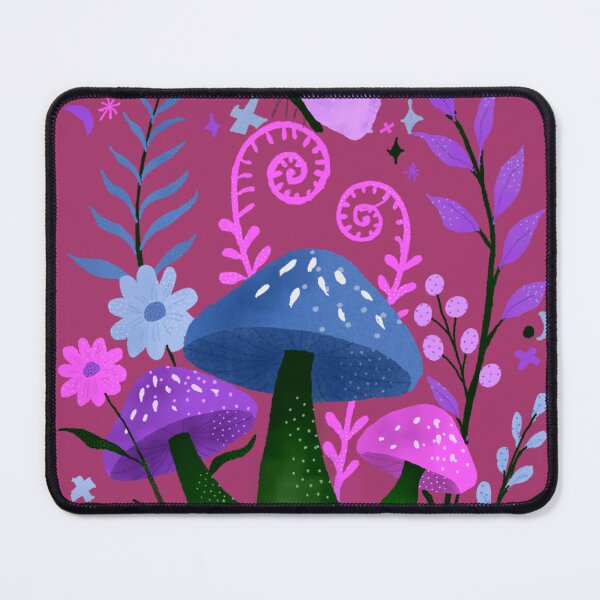 Item preview, Blooms & Shrooms Berry — Psychedelic Mushroom Art Print, Retro Botanical Maximalist, Bold Wall Art designed and sold by ArtByShoonya.