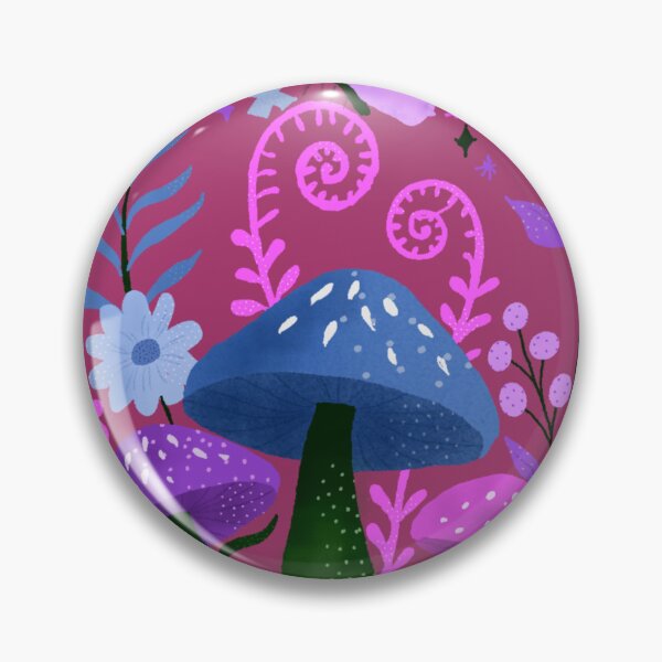Item preview, Blooms & Shrooms Berry — Psychedelic Mushroom Art Print, Retro Botanical Maximalist, Bold Wall Art designed and sold by ArtByShoonya.