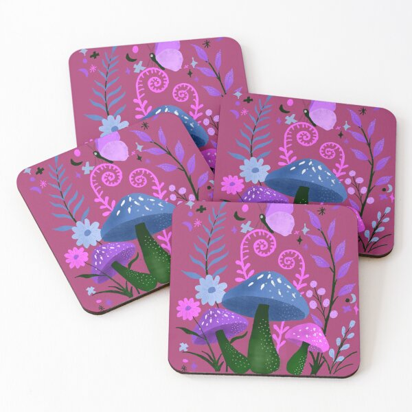 Item preview, Blooms & Shrooms Berry — Psychedelic Mushroom Art Print, Retro Botanical Maximalist, Bold Wall Art designed and sold by ShooNyaArtStudio.