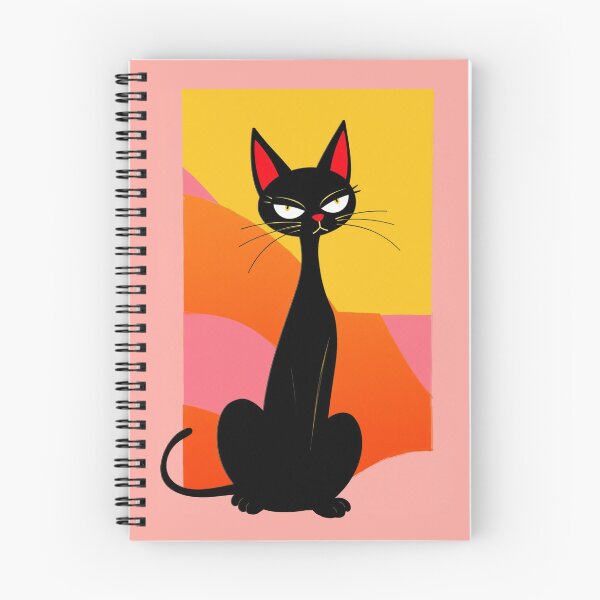 Item preview, Black Cat in a Retro Illustrative Style designed and sold by hinomaru.