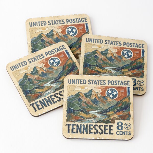 Item preview, Tennessee US Postage Stamp Palette Knife Painting State Art designed and sold by GymTanLaundry.