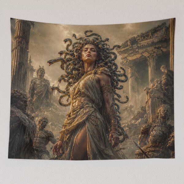 Item preview, Medusa in the Ruins of the Lost Temple designed and sold by MarlicShop.