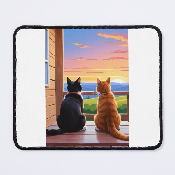 Item preview, Animals - Two Contemplative Felines, Cozy Atmosphere designed and sold by DoodyPets.