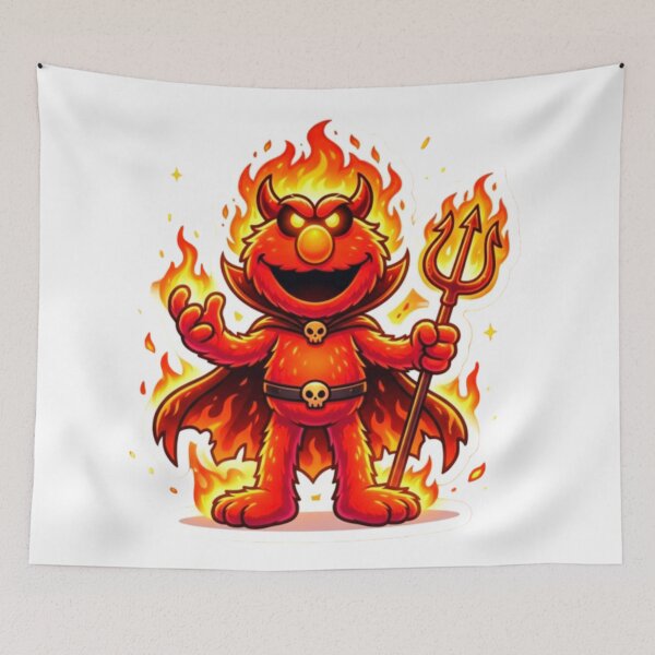 Item preview, HELLMO Devil Sticker | Cute Fire Demon Cartoon Art designed and sold by ExploreAura Studio.