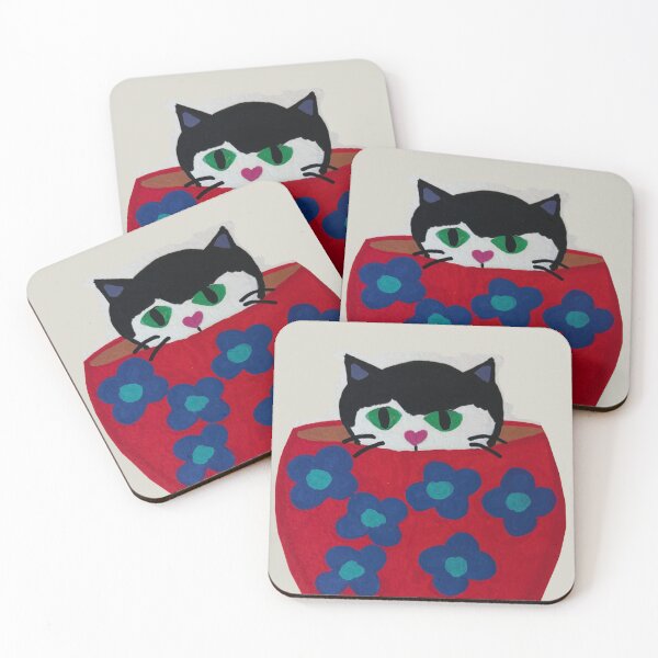 Item preview, Cat in a Floral Bowl designed and sold by SueGhoshArt.