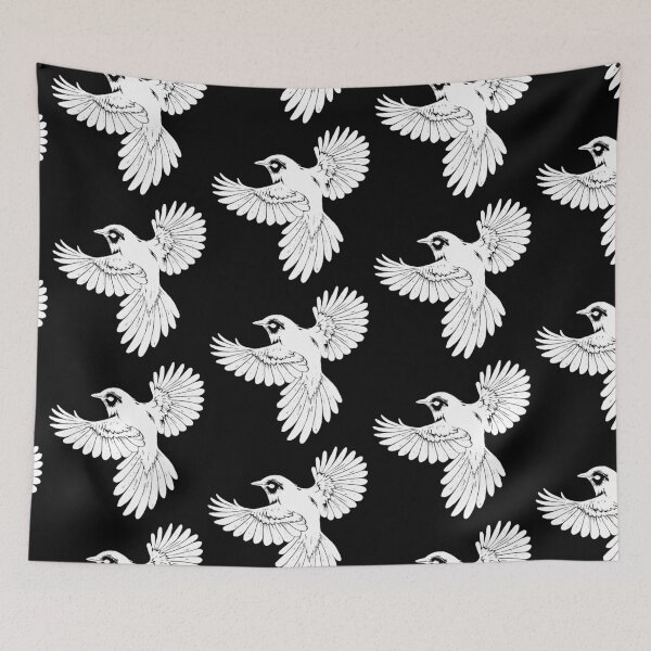 Item preview, Flying Bird Linocut Style Graphic Print NEGATIVE designed and sold by Alan Javier Cordoba Espinosa.