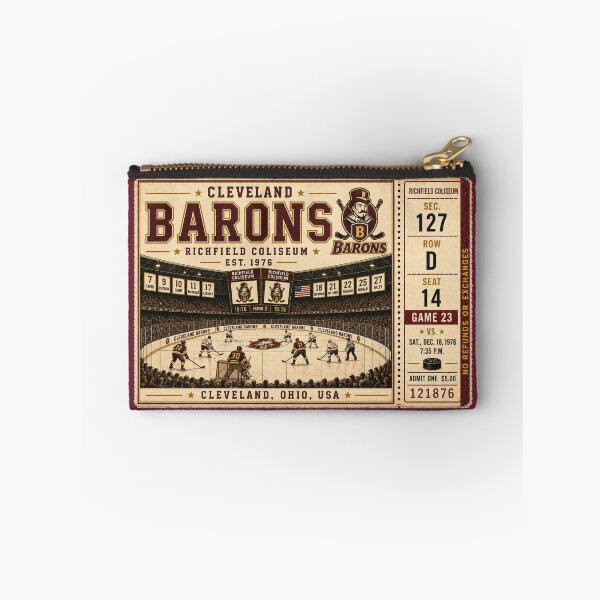 Item preview, Cleveland Barons Vintage Hockey Ticket,  Richfield Coliseum Retro NHL Art, Classic Hockey Nostalgia designed and sold by GhostDawgs.