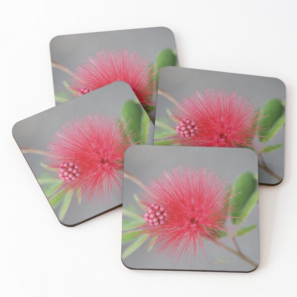 Item preview, Red Powder Puff Flower designed and sold by Dunnette Imaging.
