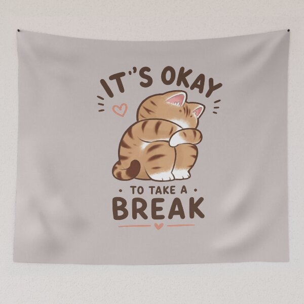 Item preview, It's Okay to Take a Break – Cute Self Hugging Cat T-Shirt designed and sold by aminomen.