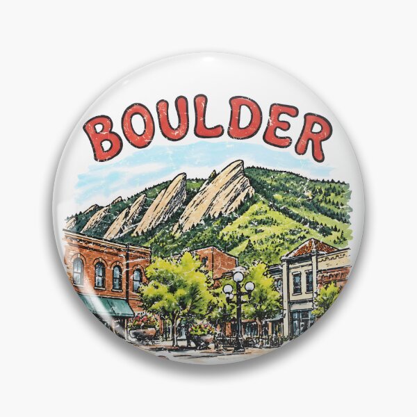 Item preview, Boulder Colorado Cute Retro Cityscape  designed and sold by HowToCanadian.