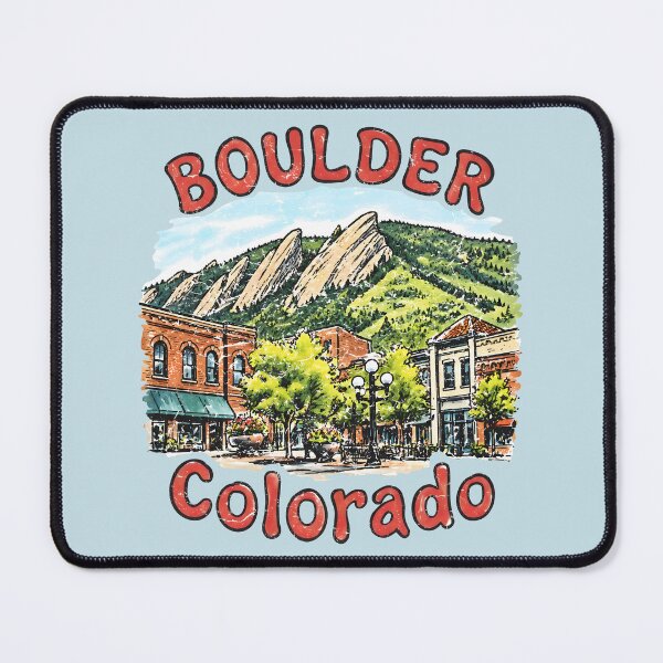 Item preview, Boulder Colorado Cute Retro Cityscape designed and sold by HowToCanadian.