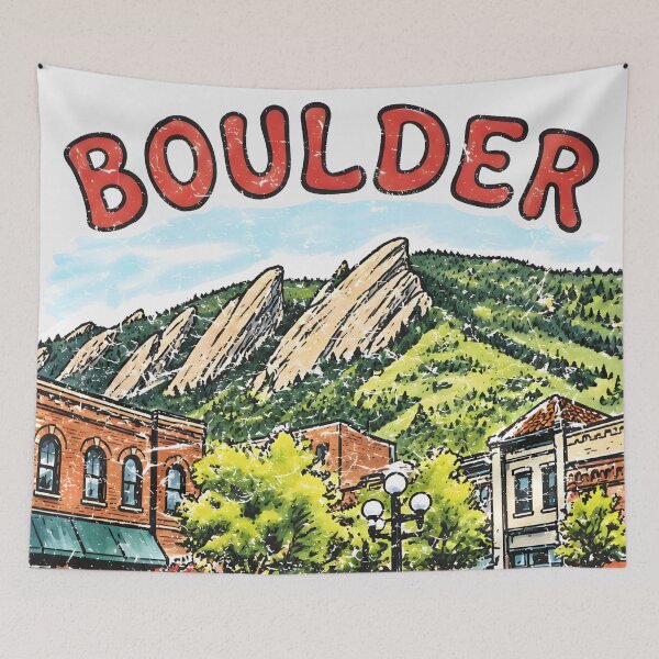 Item preview, Boulder Colorado Cute Retro Cityscape  designed and sold by HowToCanadian.