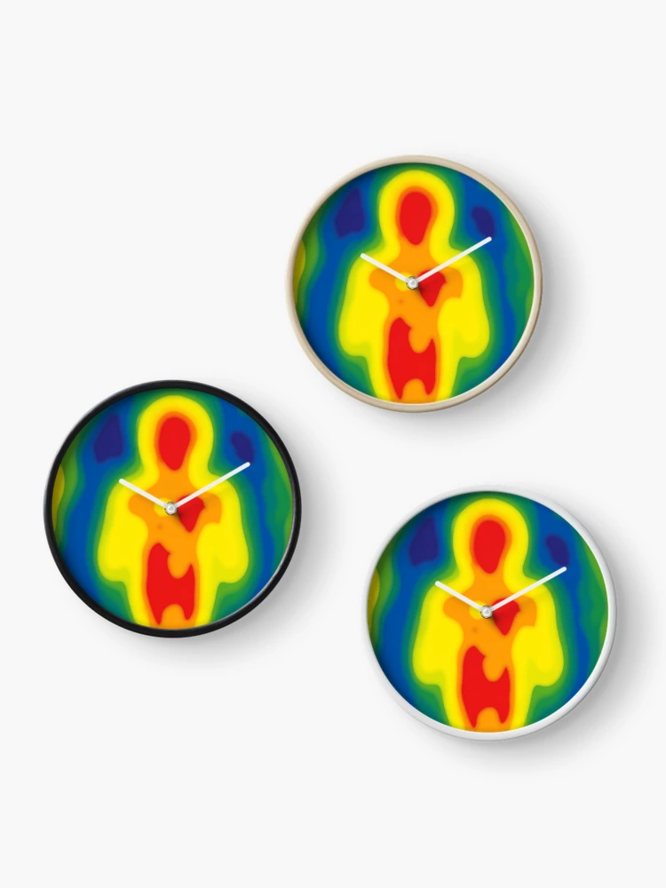 Thumbnail 3 of 4, Clock, Adversarial Human Heatmap AI Perception Abstract Vision Pattern designed and sold by AnnSign.