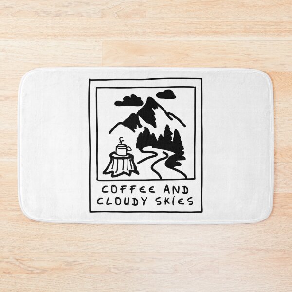 Item preview, Hand-Drawn Coffee and Cloudy Skies Minimalist Rainy Day Quote designed and sold by Digital-Thought.