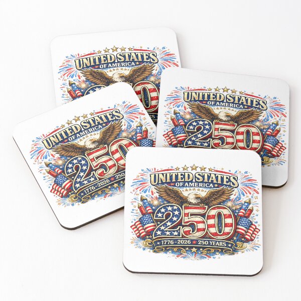 Item preview, 250th Anniversary USA 2026 - Eagle with Flags & Fireworks | Red White Blue Patriotic Design designed and sold by Good Candy.