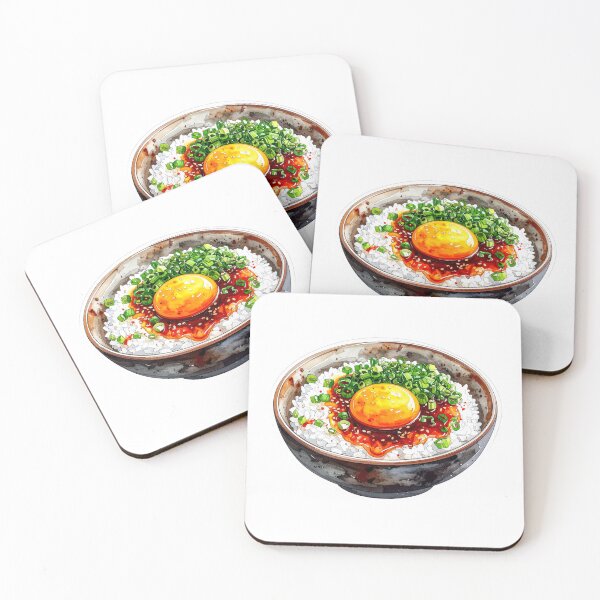 Item preview, Japanese Rice Bowl Egg Watercolor Illustration designed and sold by BetweenForms.