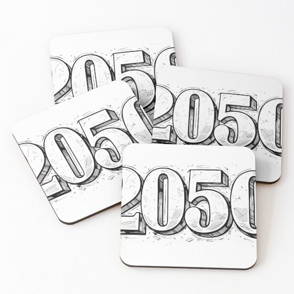 Item preview, 2050 numbers in black and white  designed and sold by wallartofmio.